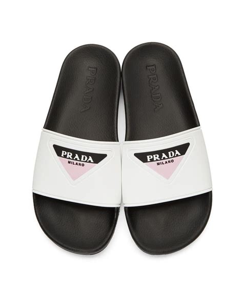 prada slides white|Prada slides for women.